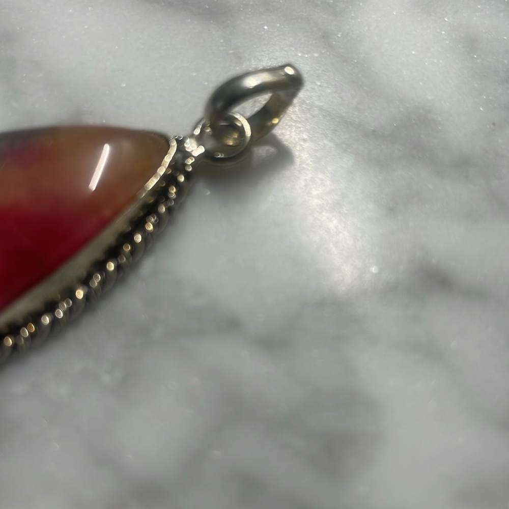 Watermelon tourmaline silver pendant - Picture 3 of 5
